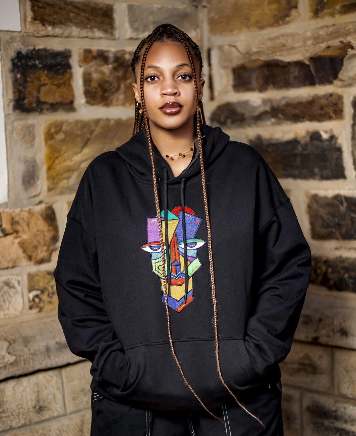 Sitwala Embroidery Heavy-Weight  Hoodie (Unisex Faded/Vintage Black Color)