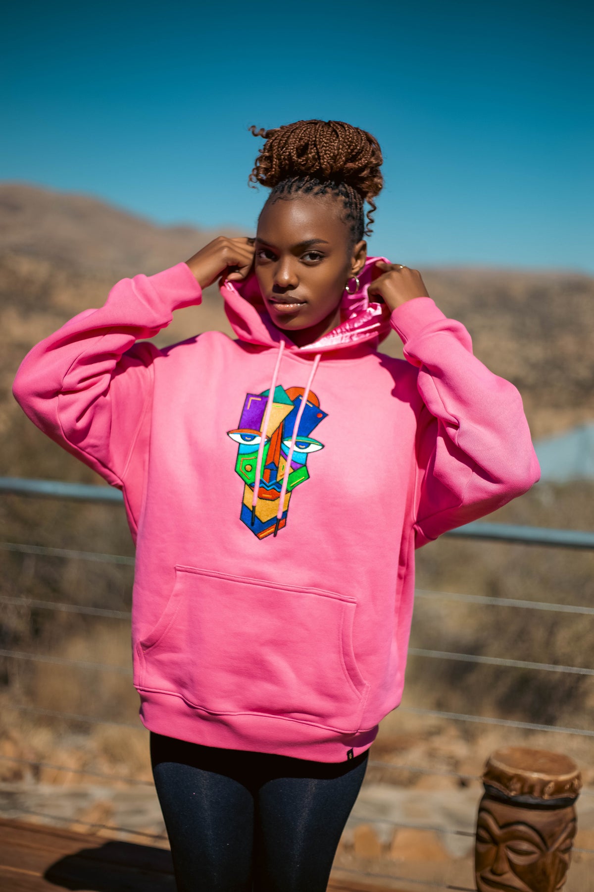 Sitwala Embroidery Heavy-Weight Hoodie (Unisex Pink Color)