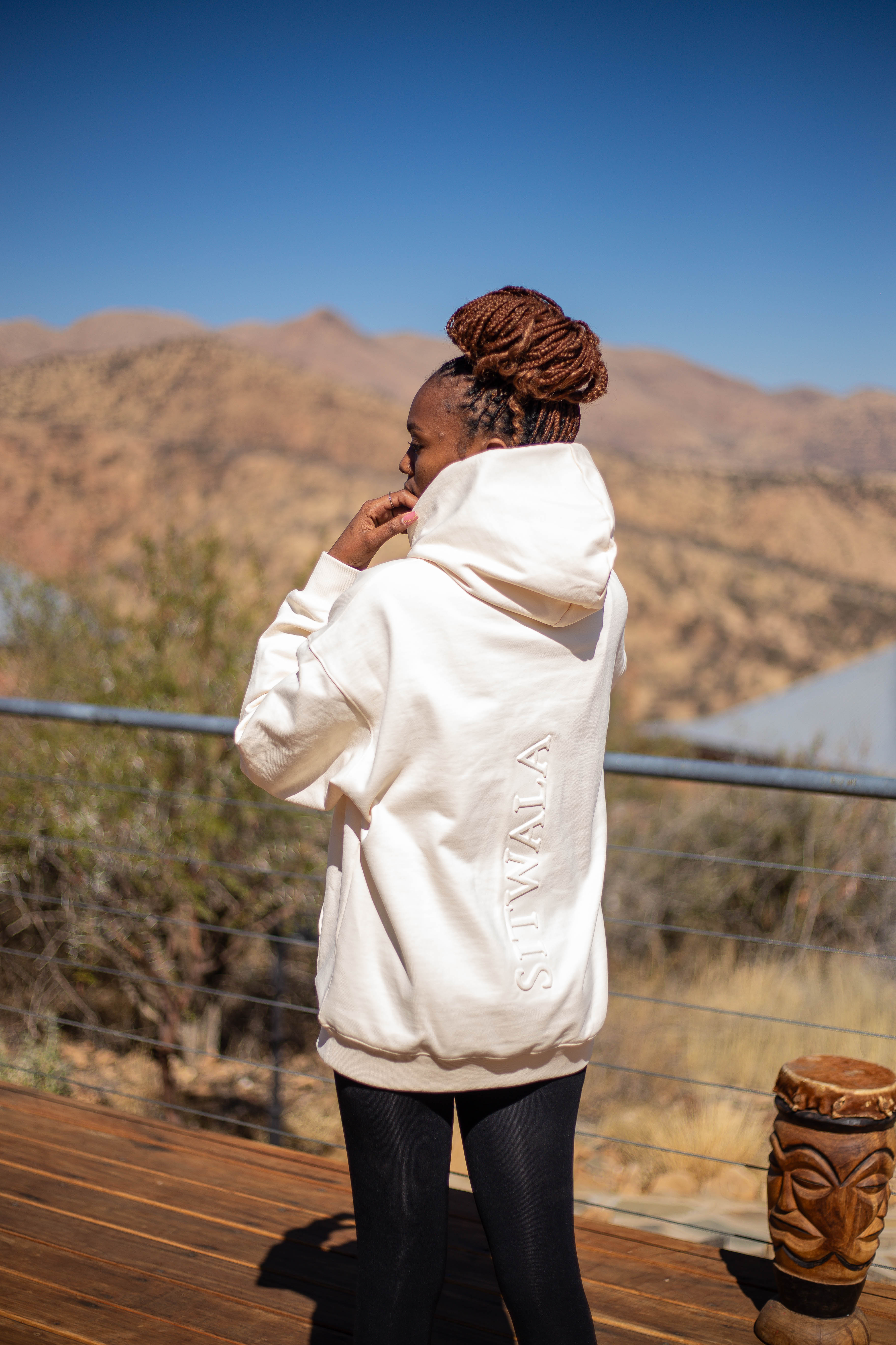 Sitwala Embroidery Heavy-Weight Hoodie (Unisex Cream Color