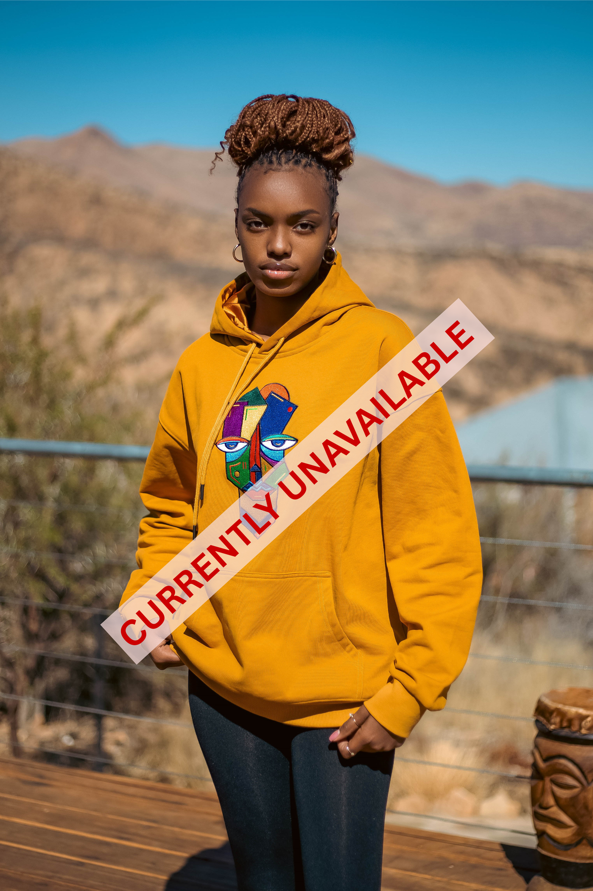 Sitwala Embroidery Heavy-Weight Hoodie (Unisex Mustard Color)