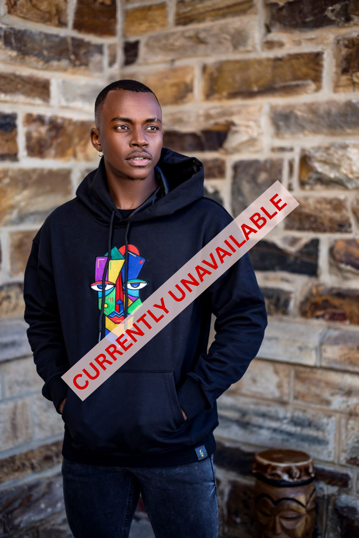 Sitwala Embroidery Heavy-Weight  Hoodie (Unisex Faded/Vintage Black Color)