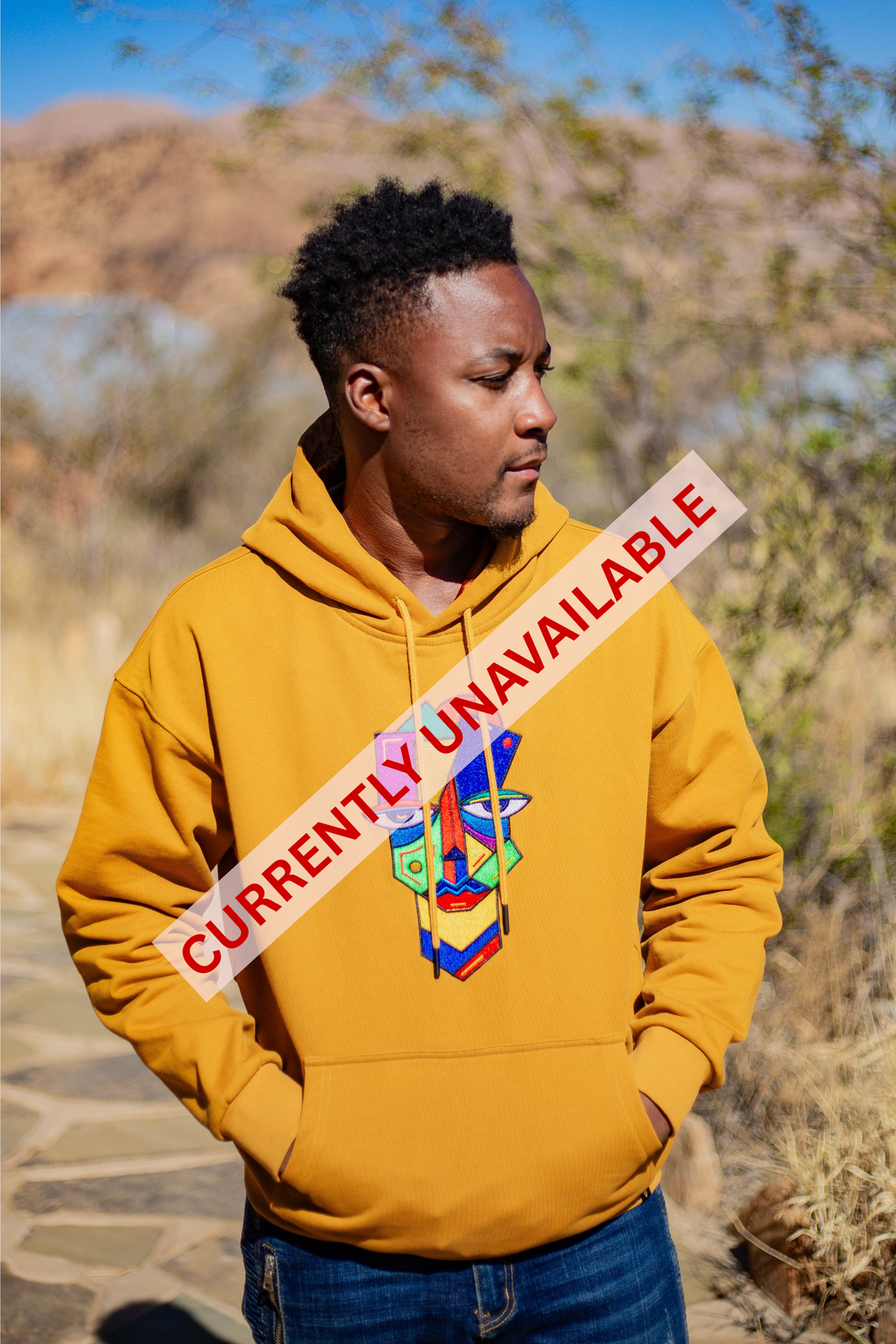 Sitwala Embroidery Heavy-Weight Hoodie (Unisex Mustard Color)