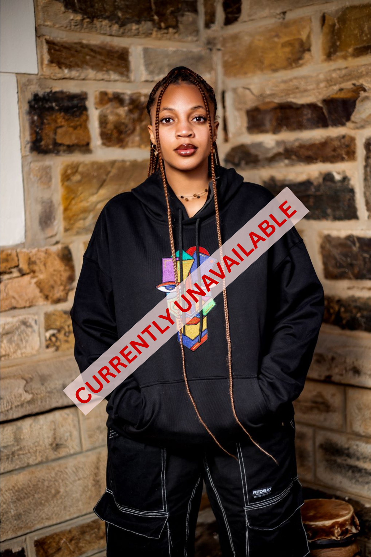 Sitwala Embroidery Heavy-Weight  Hoodie (Unisex Faded/Vintage Black Color)