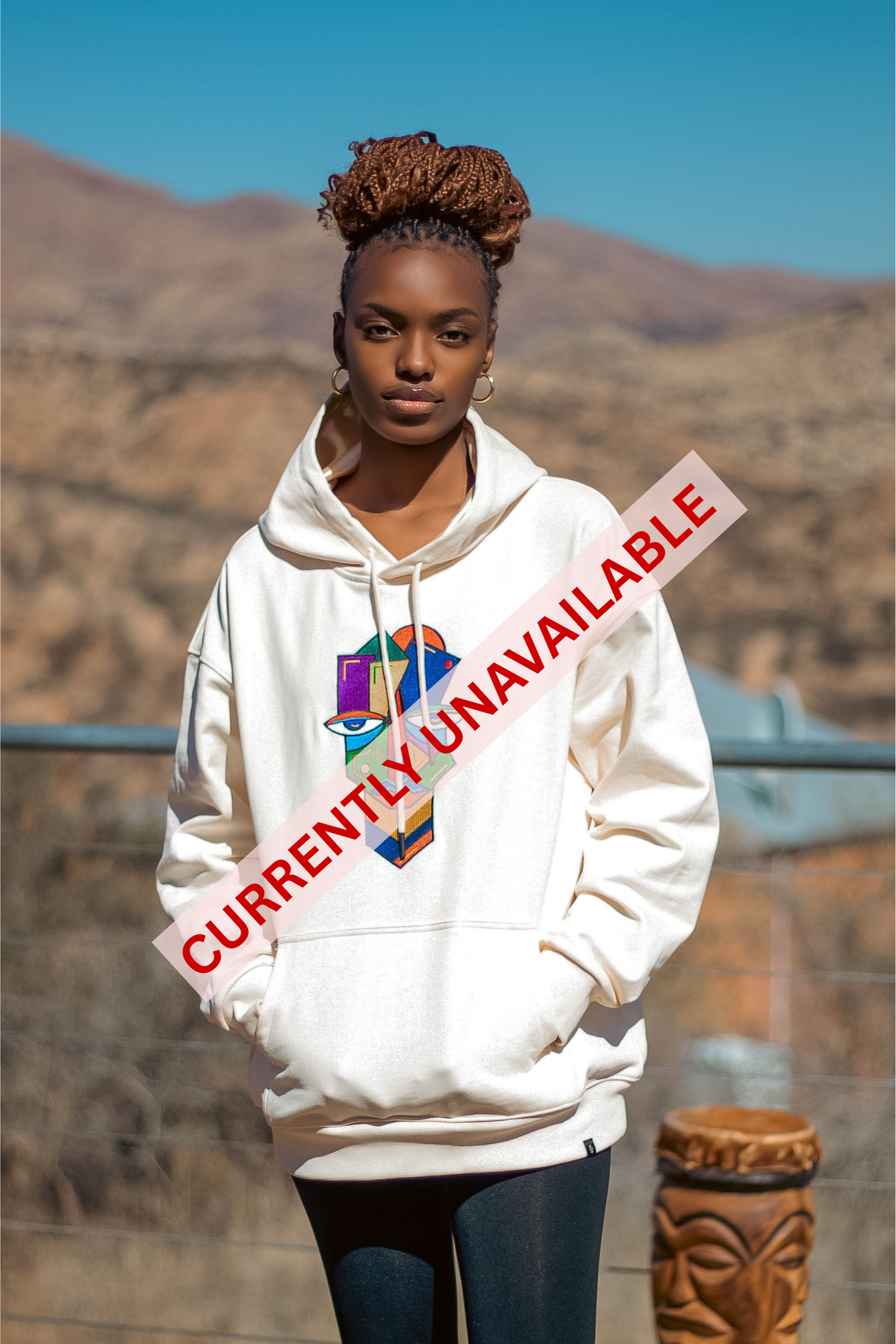 Sitwala Embroidery Heavy-Weight Hoodie (Unisex Cream Color)