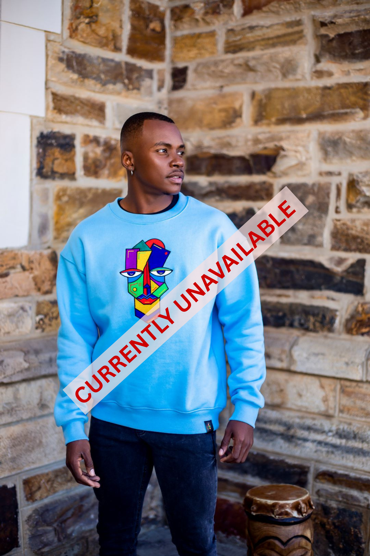 Sitwala Embroidery Heavy-Weight Crewneck (Unisex Sky Blue Color)